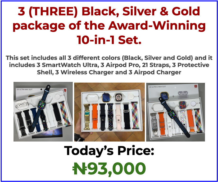 (THREE) Black, Silver & Gold package of the Award-Winning 10-in-1 Set.