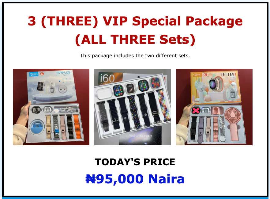 (​THREE) VIP Special Package (ALL THREE Sets​)​ - The Set With FAN, The Set With Selfie Light and The set with 2 watches - i60