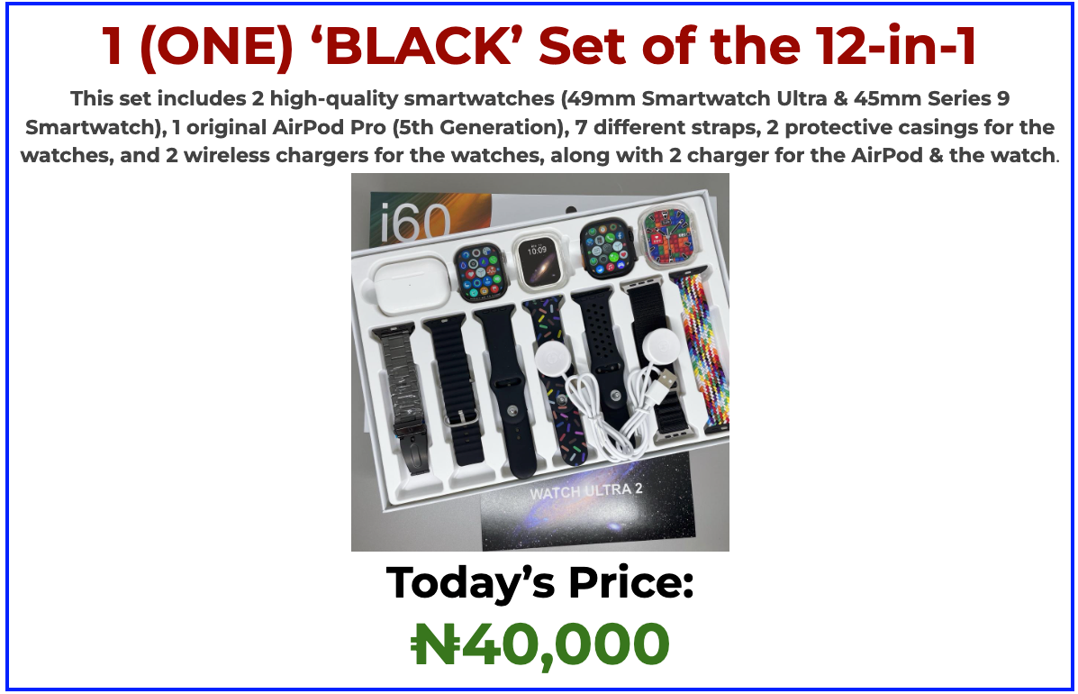 (ONE) ‘BLACK’ Set of the Luxury 12-in-1